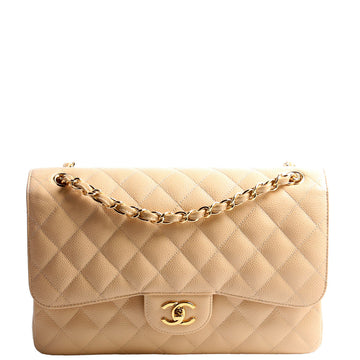 Chanel Classic Flap Jumbo Caviar 17-20M Nude