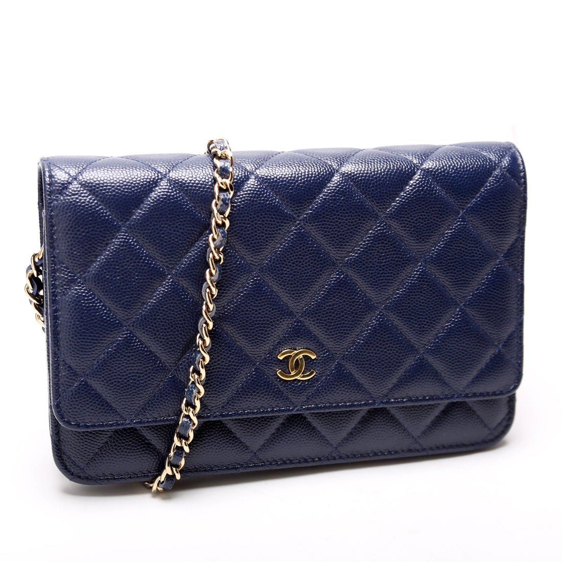 Chanel Wallet On Chain Quilted Caviar Blue