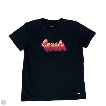 Top Short Sleeve Designer By Coach In Black, Size: Xs