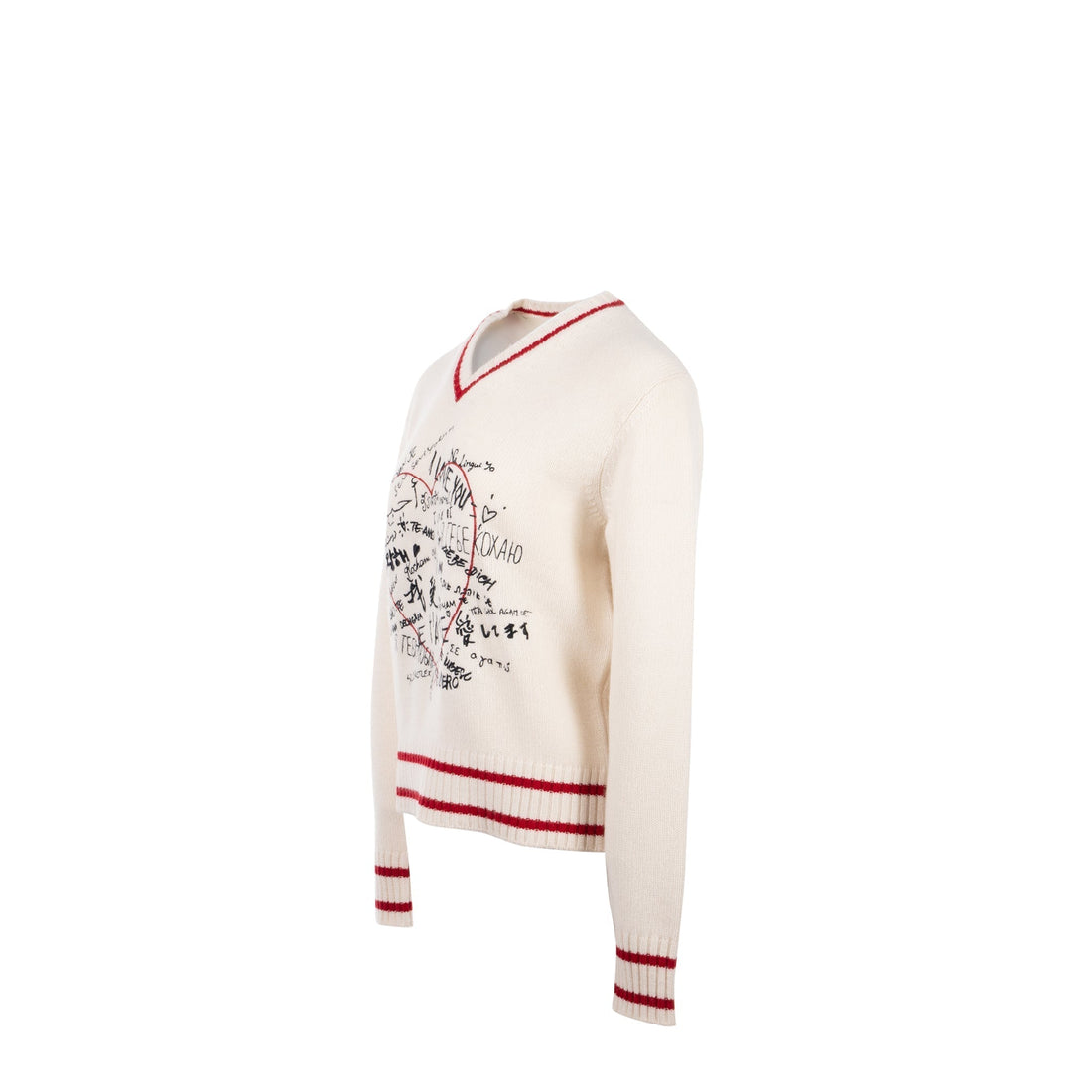Top quality Dior Size 38 Love Knit Sweater Cashmere White