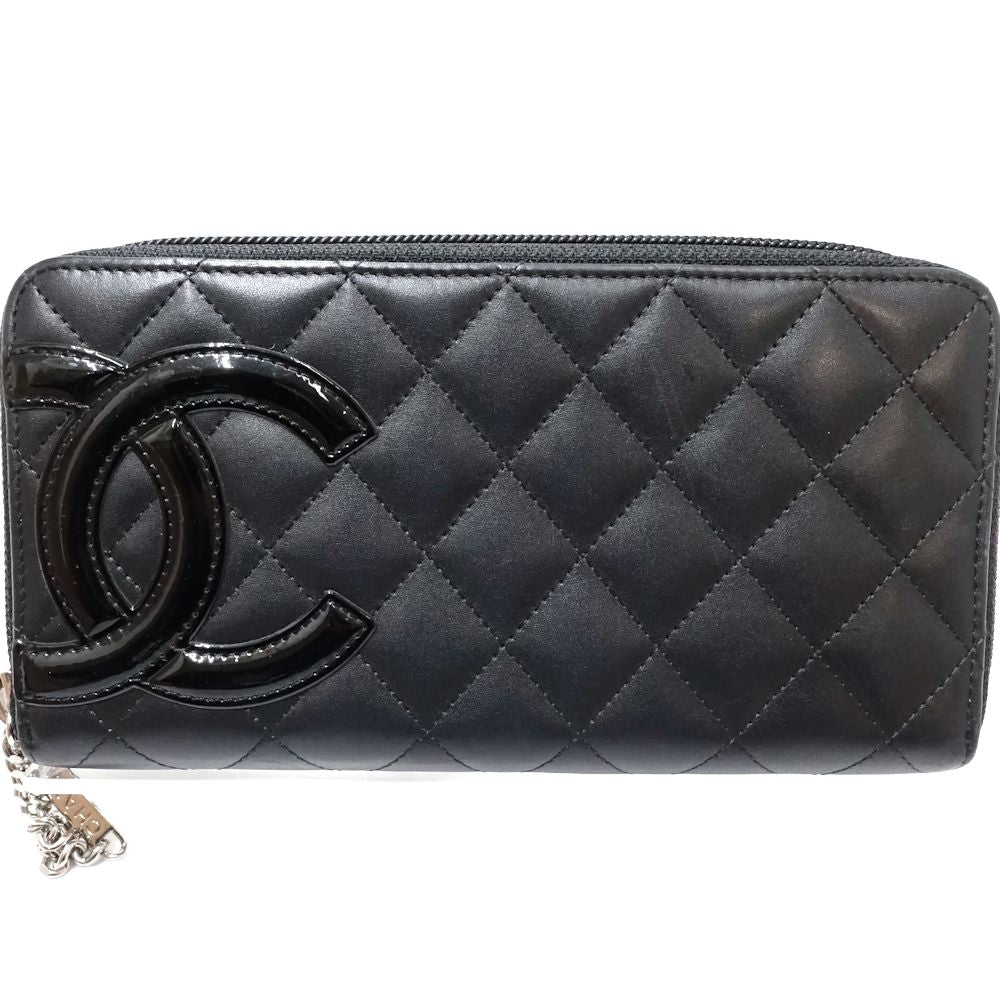 Top Quality Chanel Cambon Line Leather Long Wallet Black