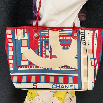 Chanel No.5  Flower Pattern Red Tote