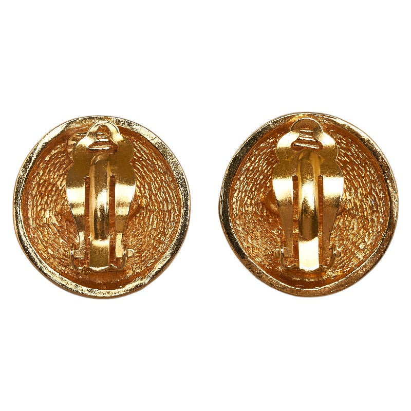 Chanel Matrases Cocono mark Earrings Gold   Chanel