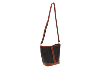 Celine Canvas & Calfskin Triomphe Small Bucket Bag 2020