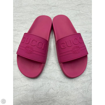 Sandals Luxury Designer By Gucci In Pink, Size: 8