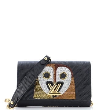 Twist Chain Wallet Epi Leather with Sequins