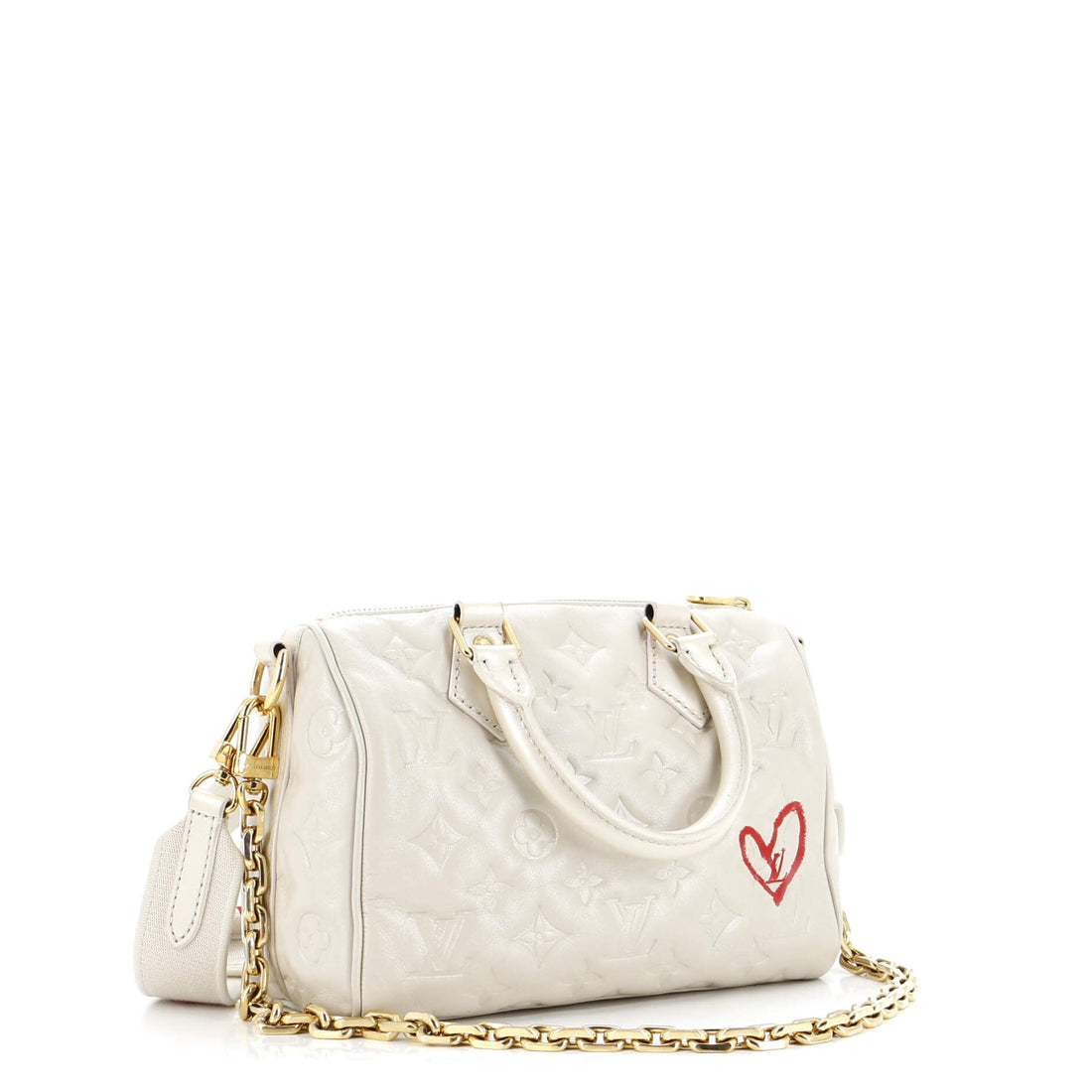 Speedy Bandouliere Bag Limited Edition Fall in Love Monogram Embossed Lambskin 22