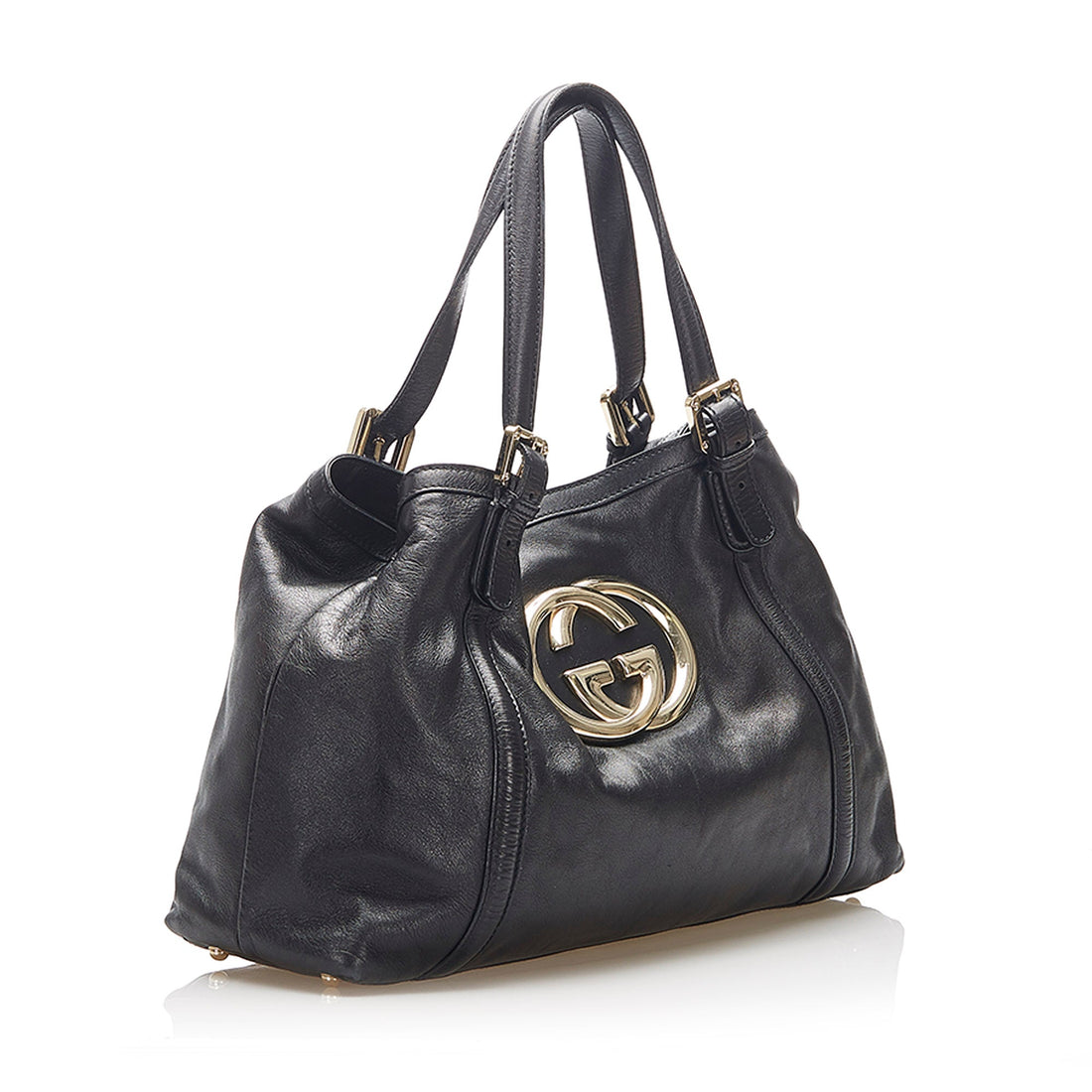 Gucci Britt Leather Tote Bag Black