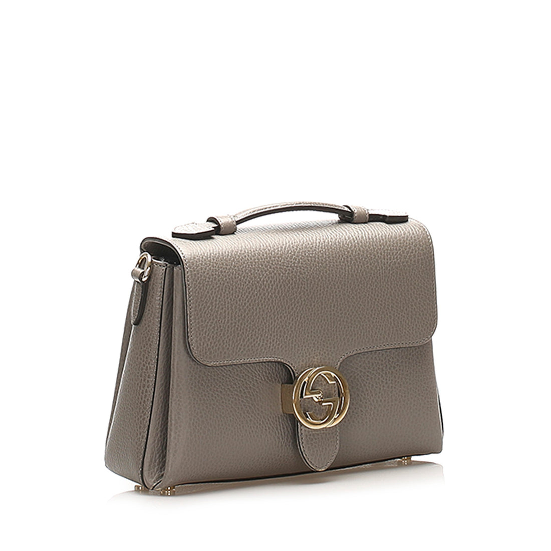 Gucci Leather Satchel Gray