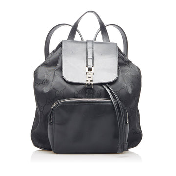 Gucci Jackie Drawstring Backpack in Black with SHW