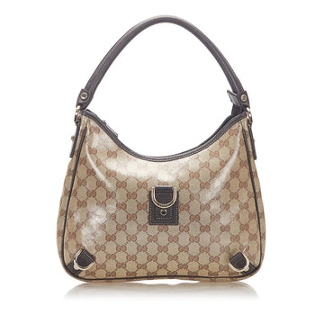 Gucci GG Crystal Abbey D Ring Shoulder Bag Brown