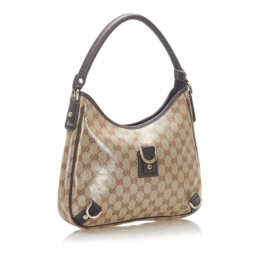 Gucci GG Crystal Abbey D Ring Shoulder Bag Brown