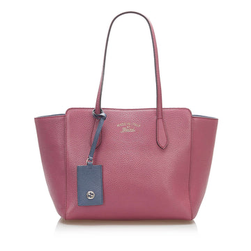 Gucci Gucci Swing Leather Tote Bag Pink