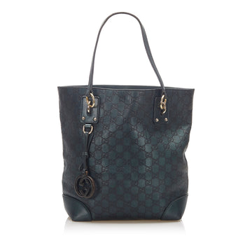 Gucci Guccissima Charm Tote Bag Green