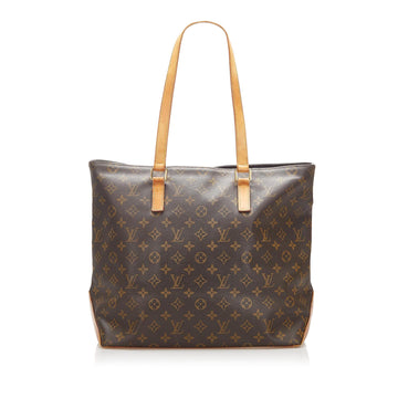 Louis-Vuitton Monogram Cabas Mezzo Brown