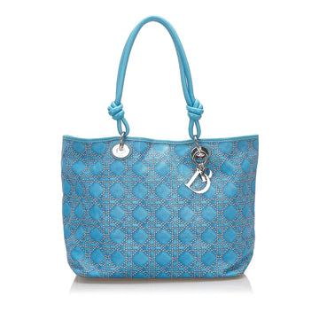 Cannage Canvas Tote Bag Blue