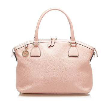 Gucci GG Charm Dome Leather Handbag Pink