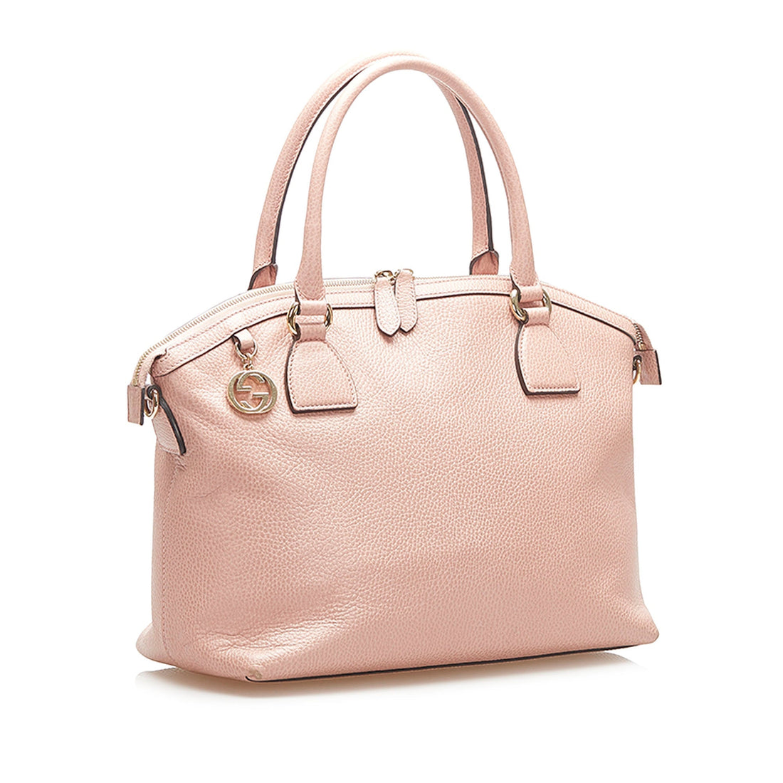 Gucci GG Charm Dome Leather Handbag Pink