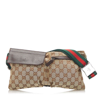 Gucci GG Canvas Web Belt Bag Brown
