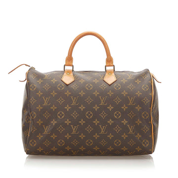 Louis-Vuitton Monogram Speedy 35 Brown