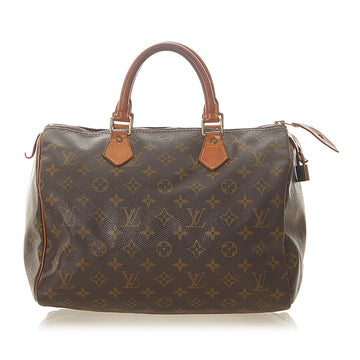 Louis-Vuitton Monogram Speedy 35 Brown