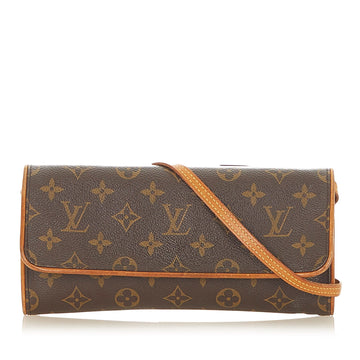 Louis-Vuitton Louis Vuitton Monogram Pochette Twin PM Brown