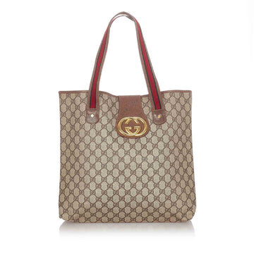 Gucci Gucci GG Supreme Tote Bag Brown
