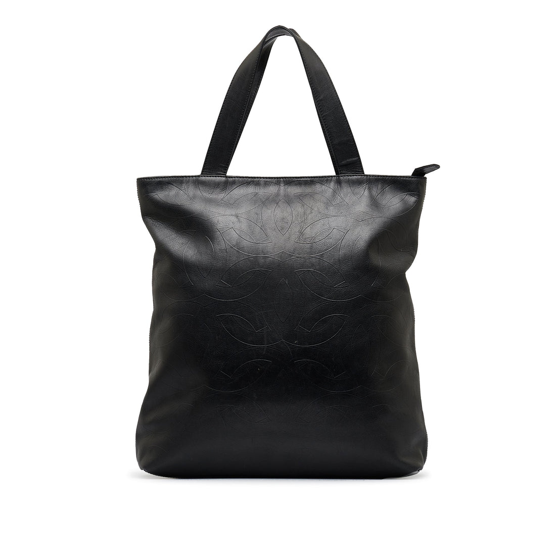 Black Top Quality Chanel CC Embossed Leather Tote