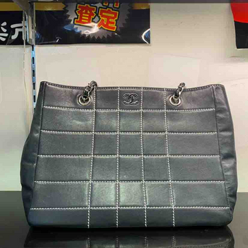 Chanel Wild Stitch Chain Tote Bag, Navy Calfskin