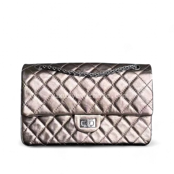 Chanel 2.55 Reissue 226 28CM Quilted CalBNkin Metallic Bronze Silver Hardware Series 12