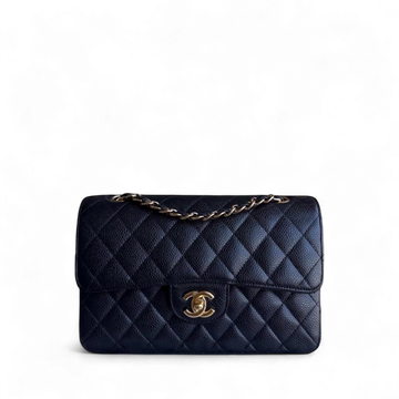 Chanel Classic Flap Small - Togo/epsom/caviar/clemence/callfskin/cowhide/lambskin 23CM Quilted Grained CalBNkin Black Gold Hardware Series 15