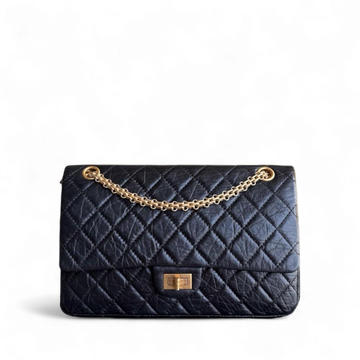 Chanel 2.55 Reissue 226 - Quilted Aged CalBNkin Black Gold Hardware Series 16