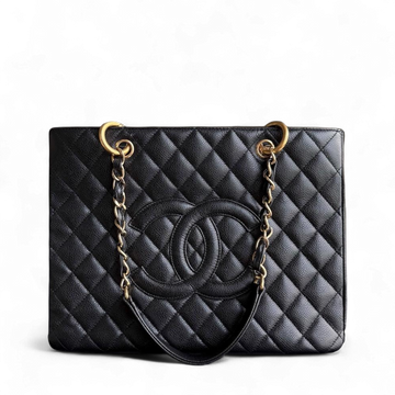 Chanel GST Grand Shopping Tote - Togo/epsom/caviar/clemence/callfskin/cowhide/lambskin Quilted Grained CalBNkin Black Gold Hardware Series 13
