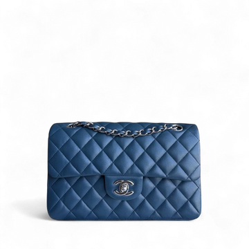 Chanel Classic Flap Small - 23CM Quilted Lambskin Blue Silver Hardware Series 23