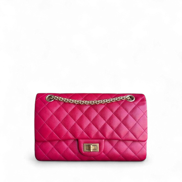 Chanel 2.55 Reissue 225 - Togo/epsom/caviar/clemence/callfskin/cowhide/lambskin Quilted Grained CalBNkin Hot Pink Gold Hardware Series 23