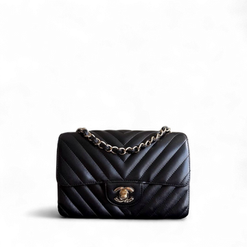 Chanel Classic Flap Mini - Quilted Lambskin Black Gold Hardware Series 26