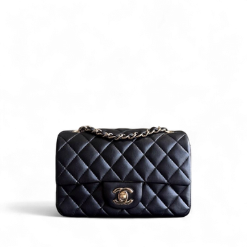 Chanel Classic Flap Mini - Quilted Lambskin Black Gold Hardware Series 26