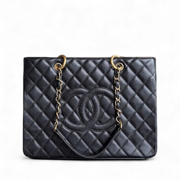 Chanel GST Grand Shopping Tote - Togo/epsom/caviar/clemence/callfskin/cowhide/lambskin Quilted Grained CalBNkin Black Gold Hardware Series 13