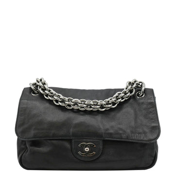 Pearl Street Bags Chanel Soft and Chain Flap Leather Shoulder Bag Black