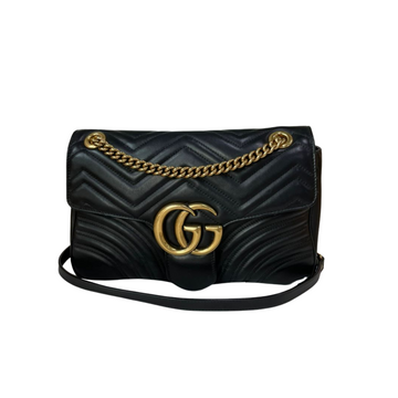 Gucci Medium GG Marmont Bag CalBNkin Black GHW