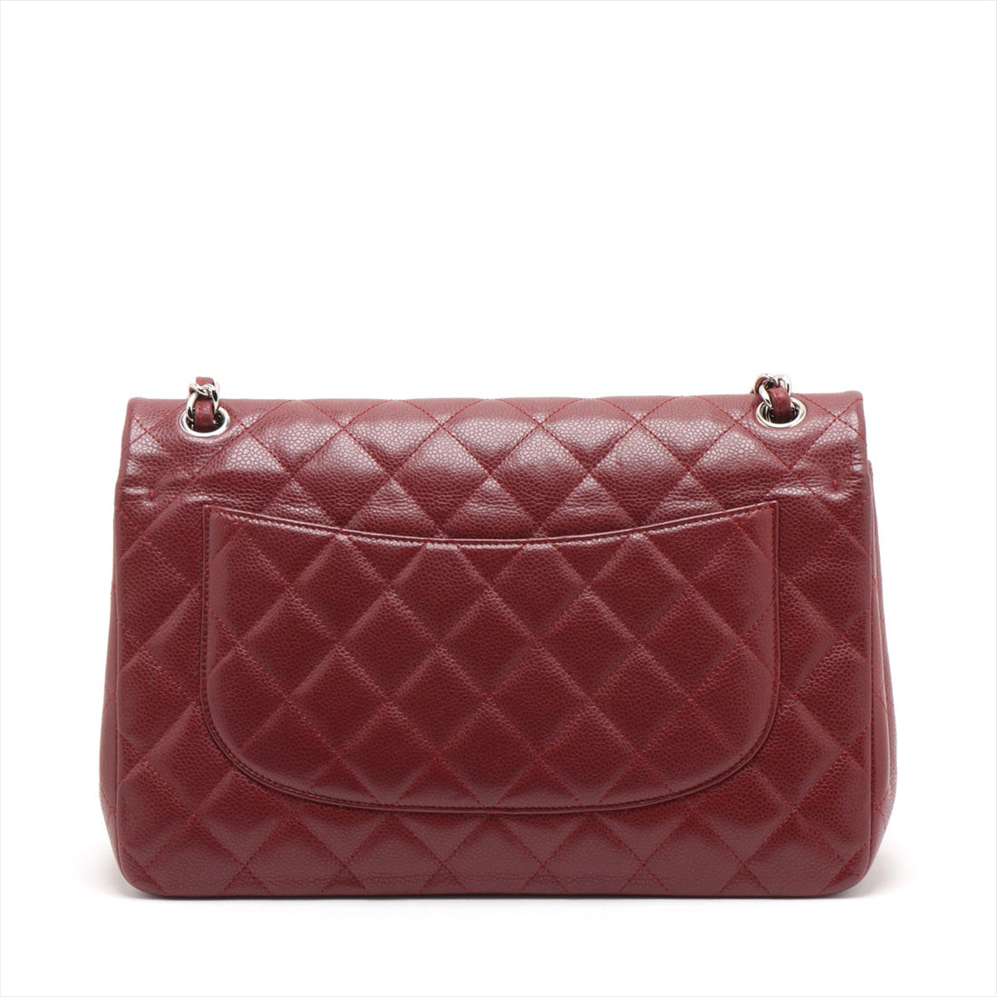 Chanel Decamatrasse Caviar S Double Flap Double Chain Bag Bordeaux Silver  15th