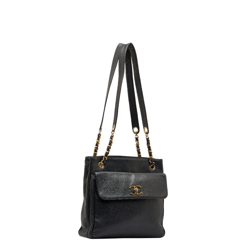 Chanel Cocono mark Gold  Chain houlder Bag  Bag Black Caviar S  CHANEL