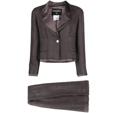 Top Quality Chanel Top Quality Chanel Grey Mohair Skirt Suit