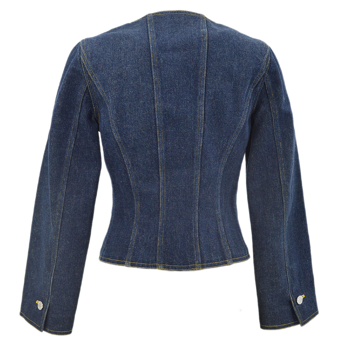 Chanel Collarless Denim Jacket Indigo 96A #34