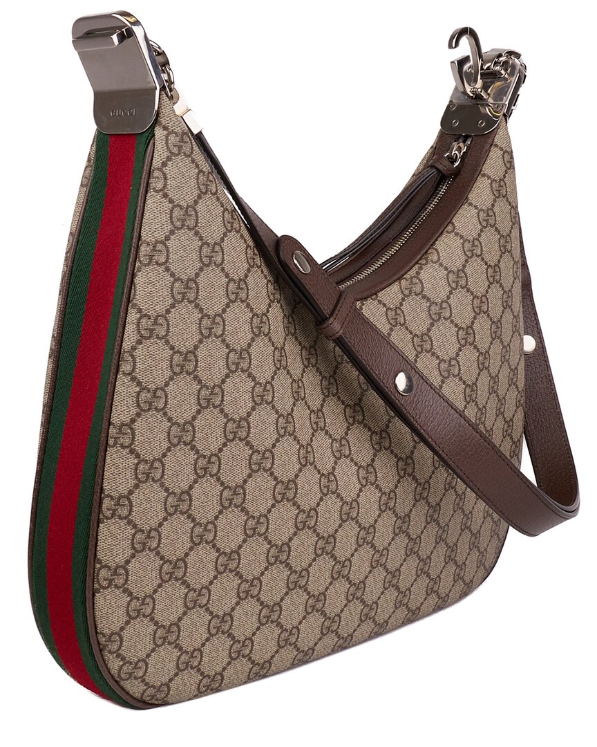 Gucci Attache Medium Canvas Shoulder Bag
