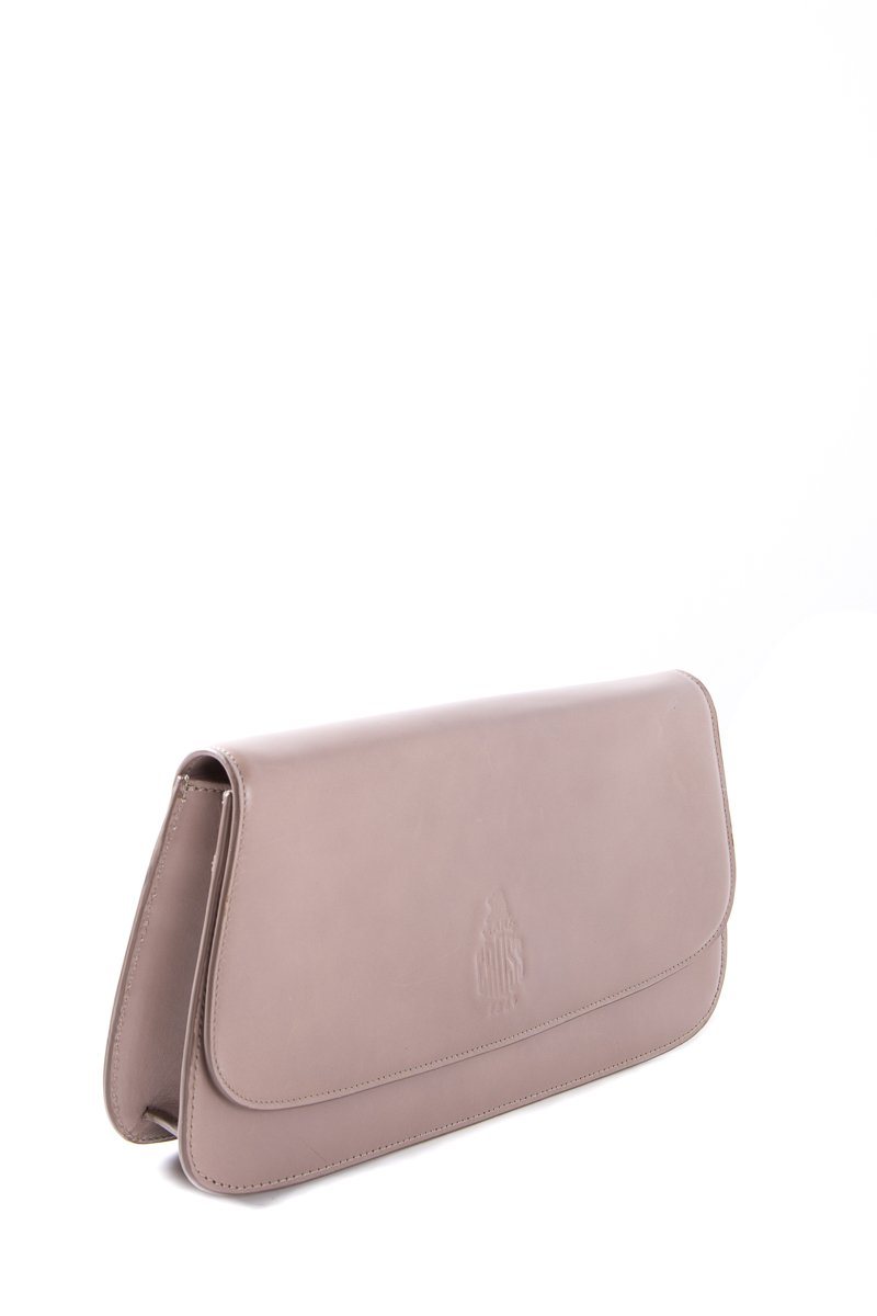 no mark Cross Taupe Clutch with Shoulder Chain
