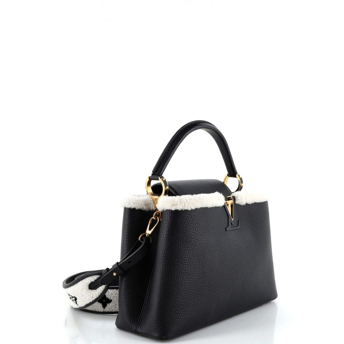 Capucines Bag Leather with Shearling MM
