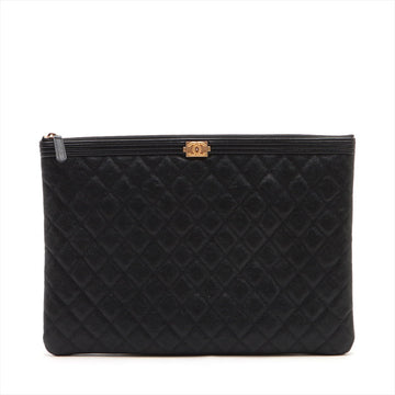 Chanel Boy  Chanel Caviar S Clutch Bag Black Gold  25th