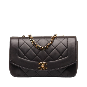 Chanel Diana 23 Chain Shoulder Bag Black Lambskin Leather Ladies Chanel