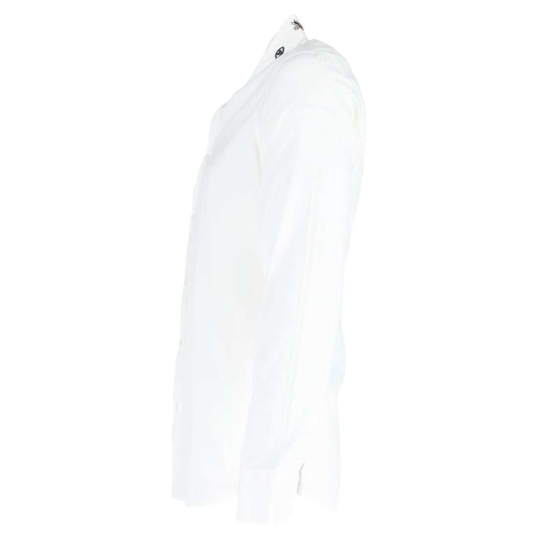 Gucci Printed Collar Long Sleeve Shirt in White Cotton